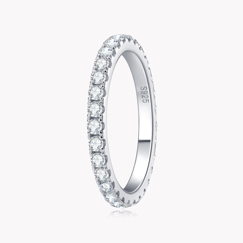 2mm Round Moissanite Full Eternity Band Ring