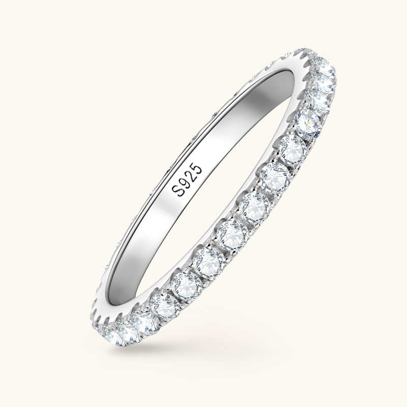 2mm Round Moissanite Full Eternity Band Ring