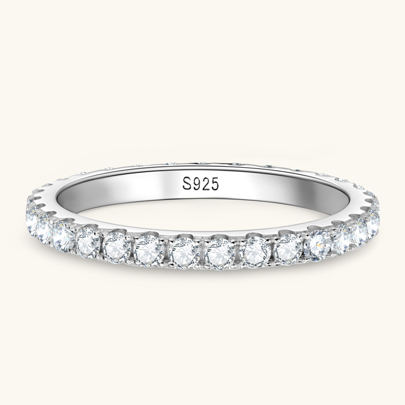2mm Round Moissanite Full Eternity Band Ring