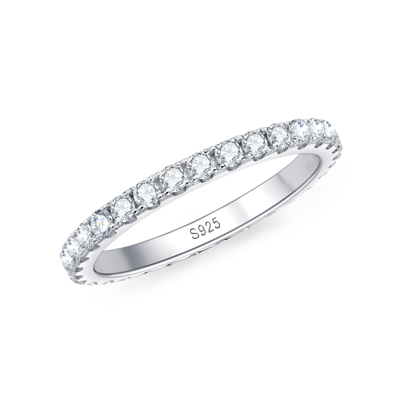 2mm Round Moissanite Full Eternity Band Ring
