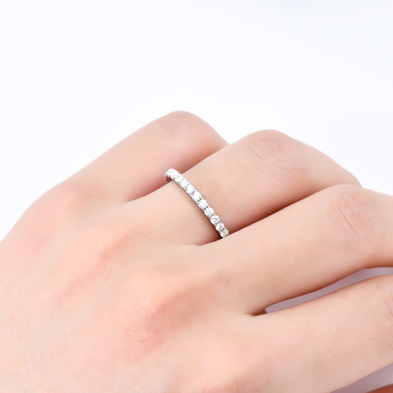 2mm Round Moissanite Full Eternity Band Ring