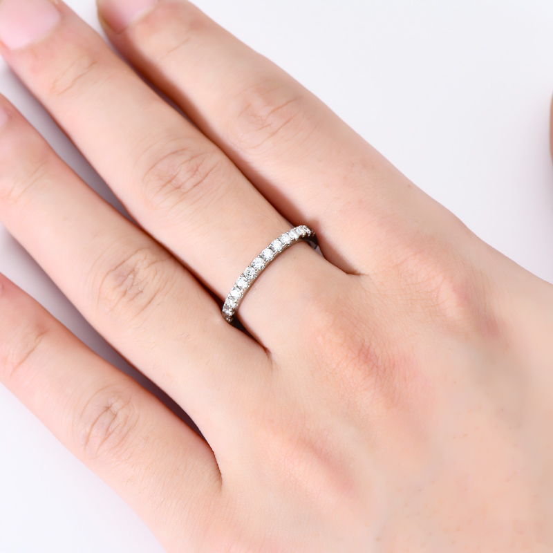2mm Round Moissanite Full Eternity Band Ring