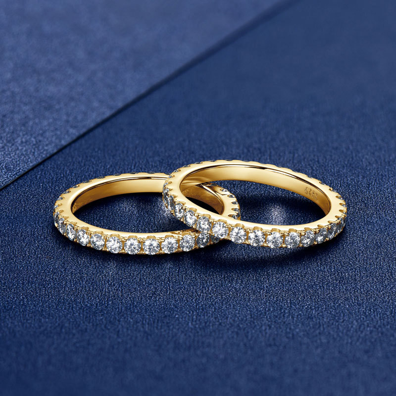 2mm Round Moissanite Full Eternity Band Ring