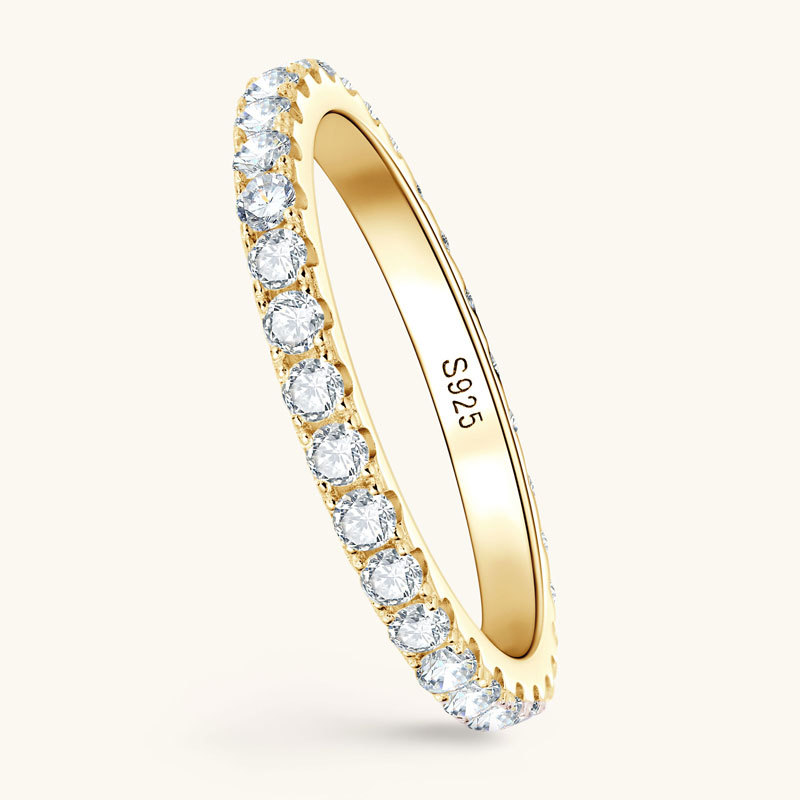 2mm Round Moissanite Full Eternity Band Ring