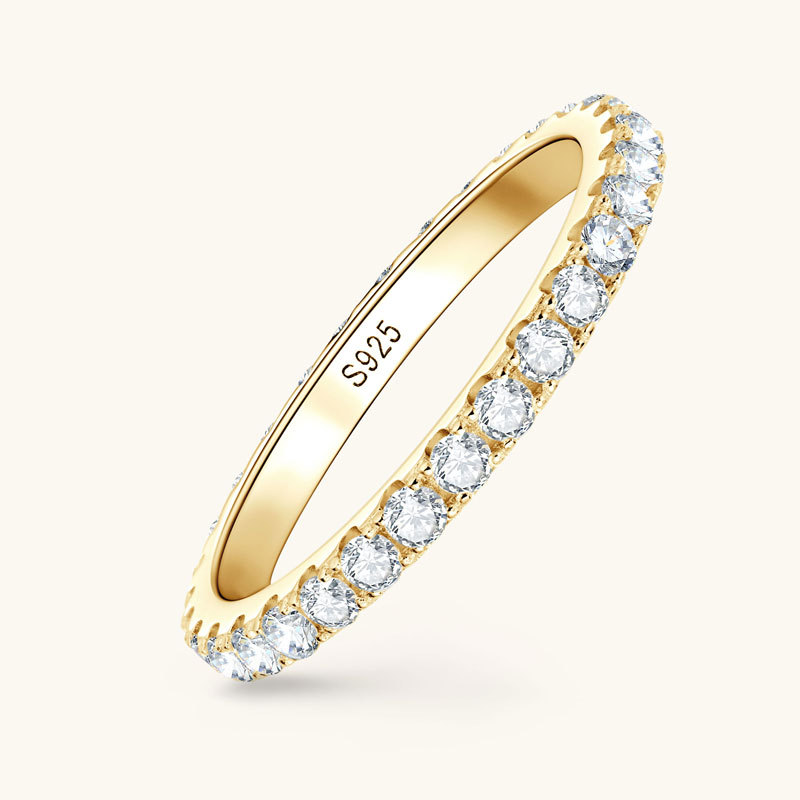 2mm Round Moissanite Full Eternity Band Ring