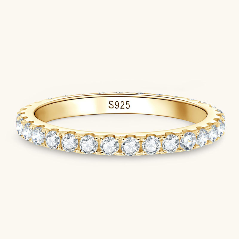 2mm Round Moissanite Full Eternity Band Ring