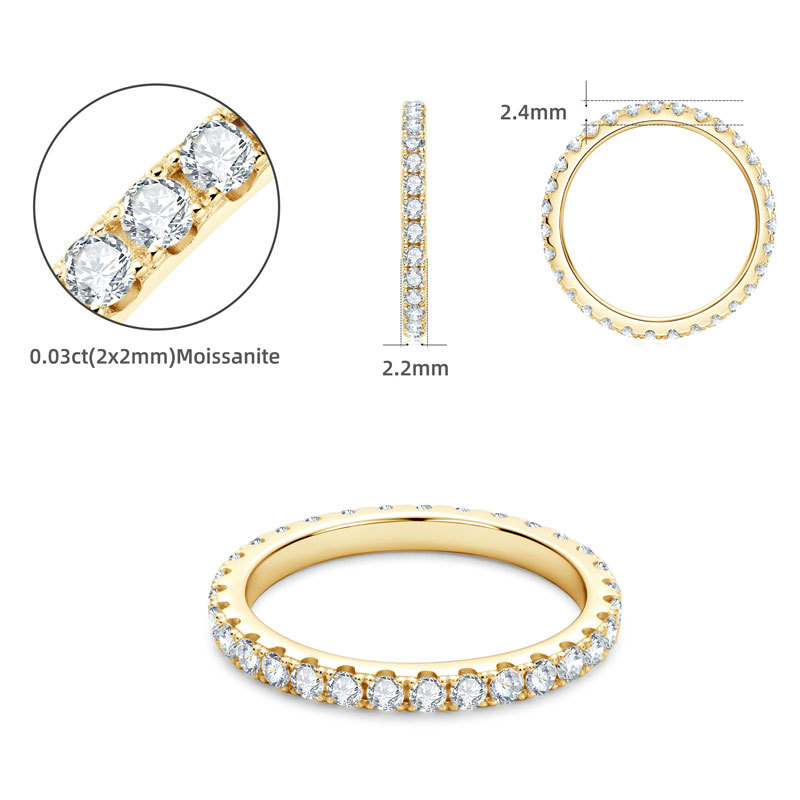 2mm Round Moissanite Full Eternity Band Ring