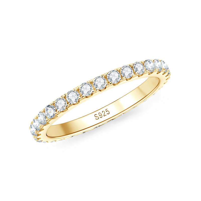 2mm Round Moissanite Full Eternity Band Ring