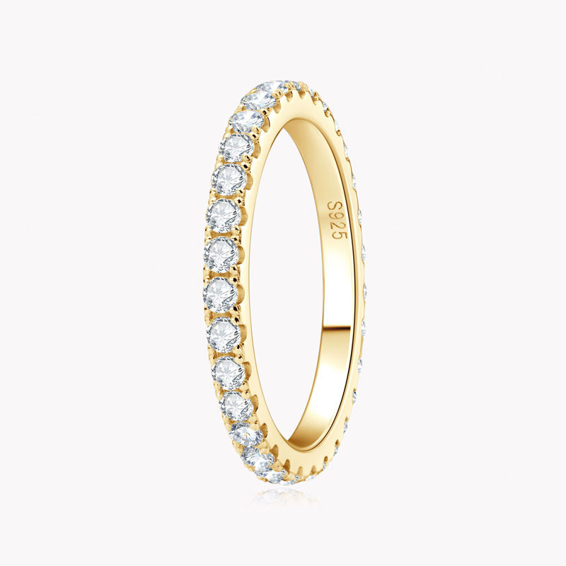 2mm Round Moissanite Full Eternity Band Ring