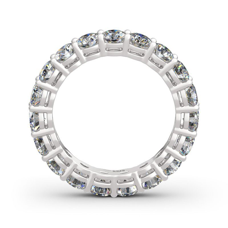 Round Cut Moissanite Eternity Tennis Ring