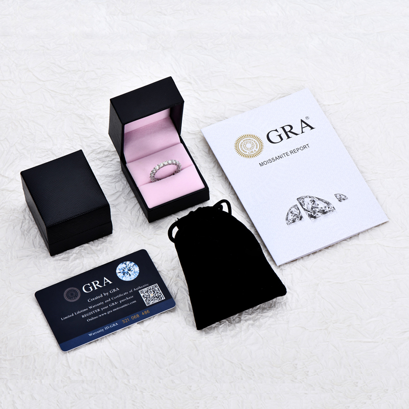 Round Cut Moissanite Eternity Tennis Ring