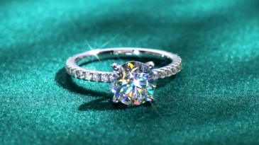 Classic 4-Prong Round Hidden Halo Moissanite Ring