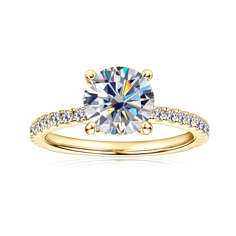 Classic 4-Prong Round Hidden Halo Moissanite Ring