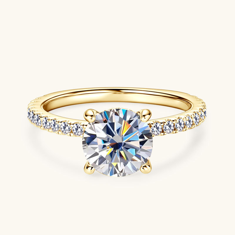 Classic 4-Prong Round Hidden Halo Moissanite Ring