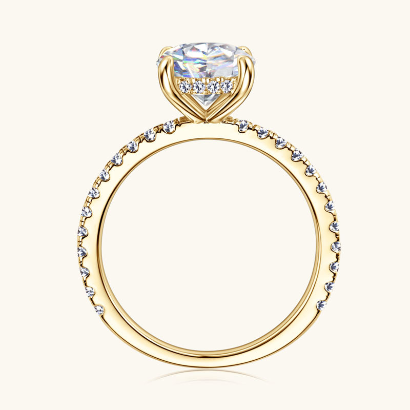 Classic 4-Prong Round Hidden Halo Moissanite Ring