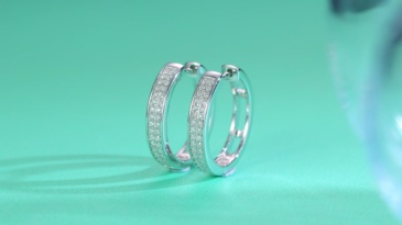 Radiant Double-Row Moissanite Huggie Hoops | D-Color VVS1 Lab-Grown Brilliance