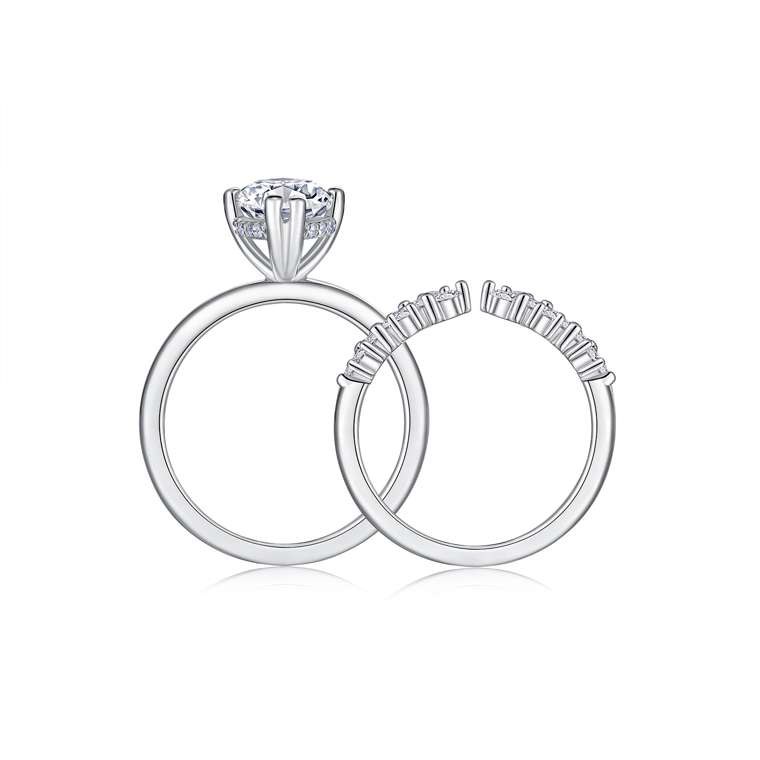 3ct Marquise Cut Moissanite Bridal Set in White Gold Plated 925 Silver