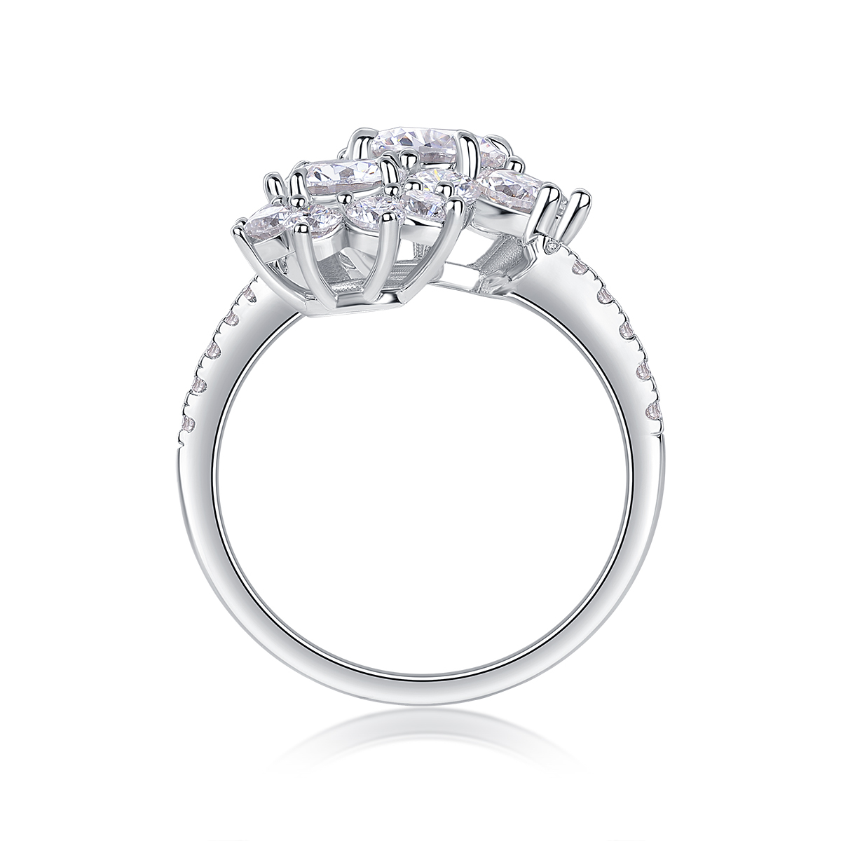 Double Sunflower Moissanite Ring