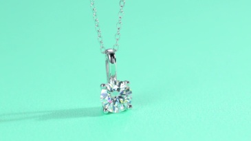 4-Prong Round Brilliant Cut Solitaire Moissanite Necklace