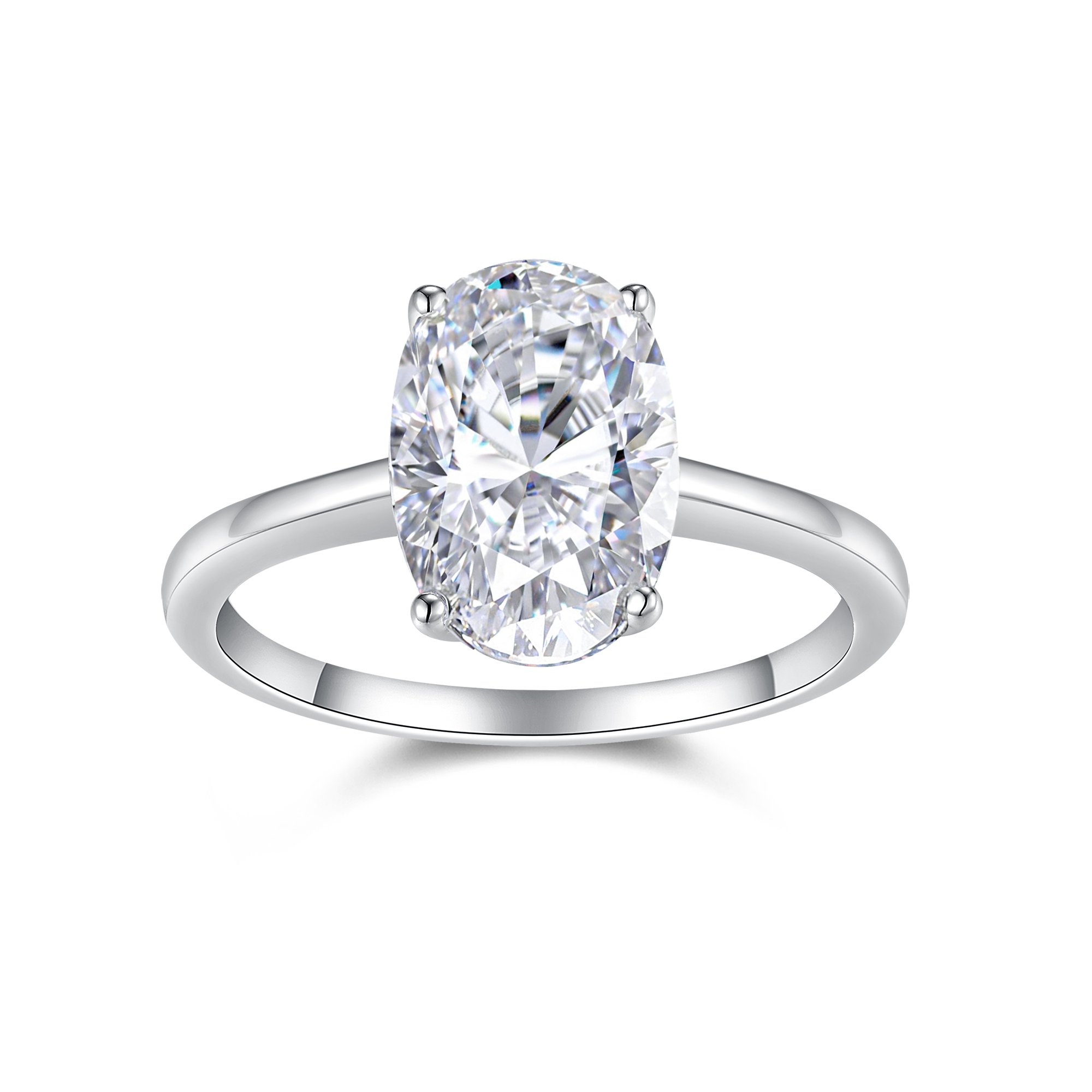 Classic Oval Cut Moissanite Solitaire Engagement Ring