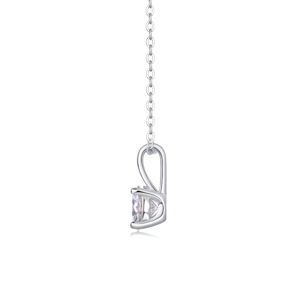 4-Prong Round Brilliant Cut Solitaire Moissanite Necklace