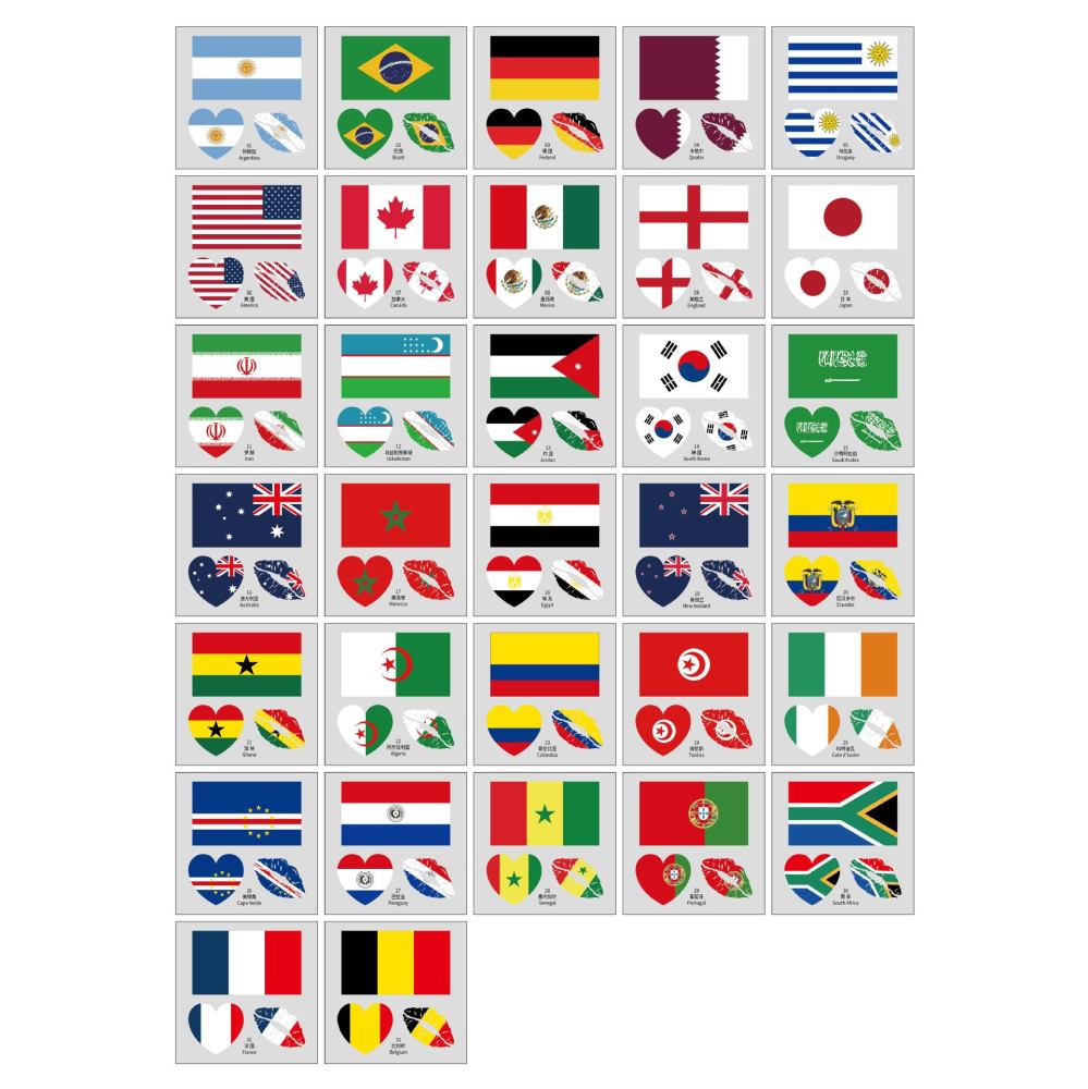 2026 Football Fan Temporary Tattoos – Soccer Face & Body Water Transfer Stickers