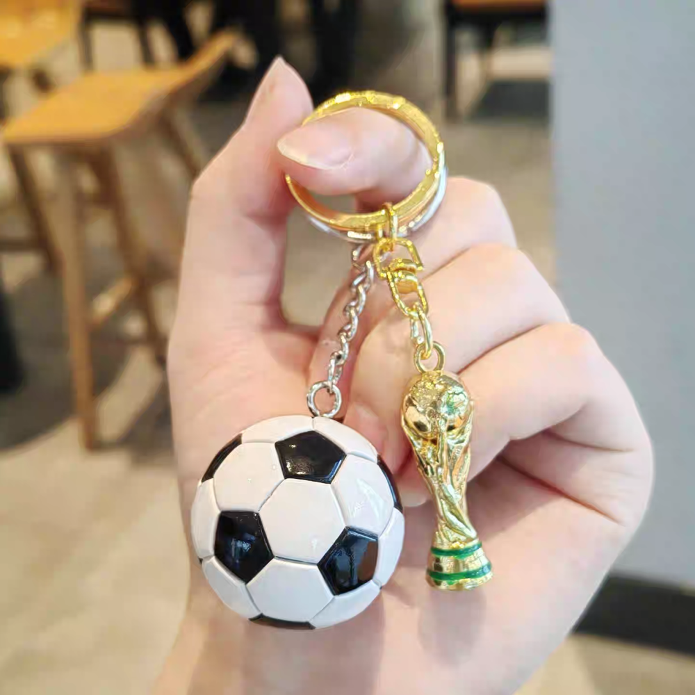 2026 International Football Trophy Style Keychain – Metal Souvenir Hanging Ornament
