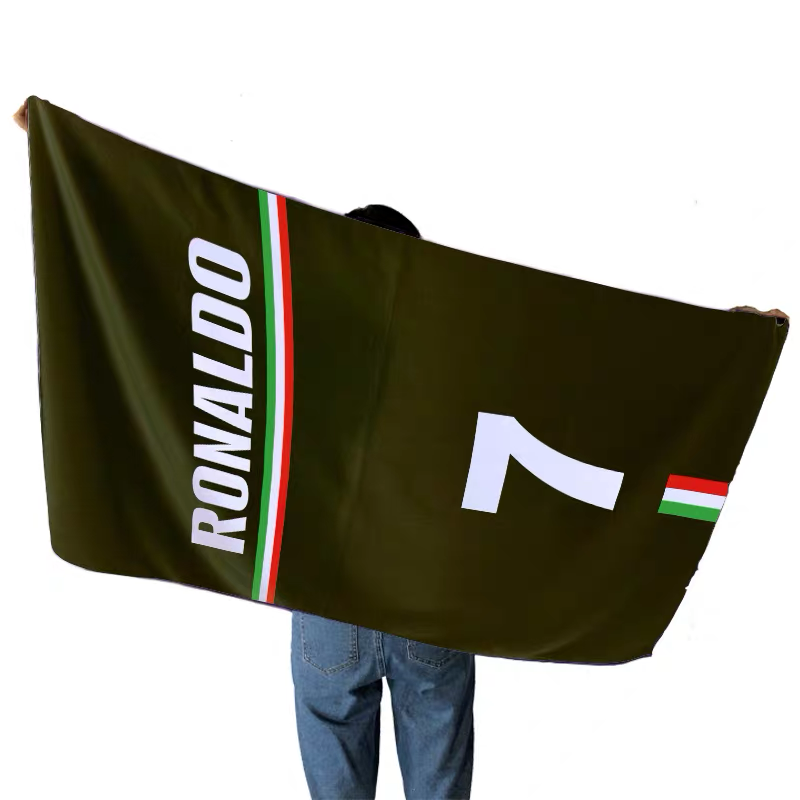 Football Club Style Large Bath Towel – Soft Absorbent Fan Beach Towel