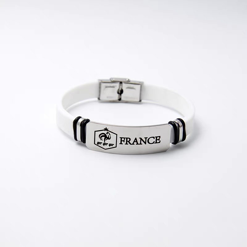 Football Fan Stainless Steel Wristband – Sports Supporter Bracelet