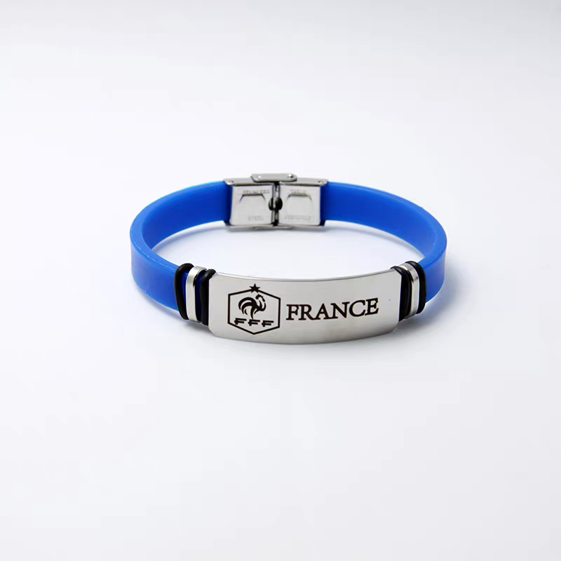 Football Fan Stainless Steel Wristband – Sports Supporter Bracelet