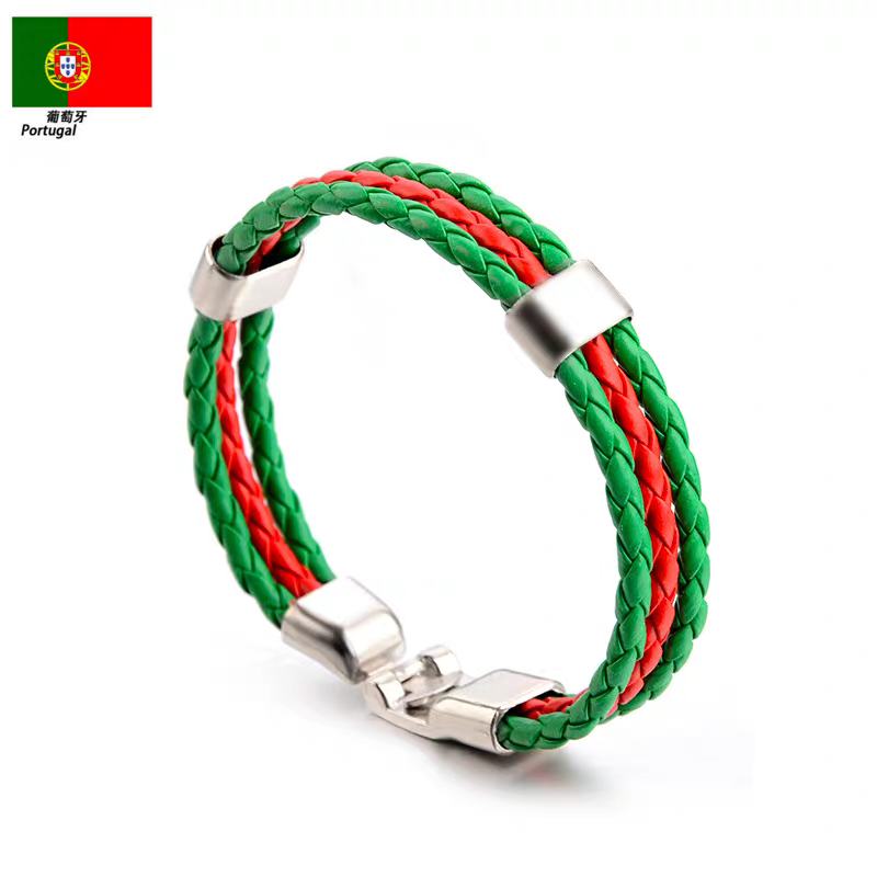 Football Fan Braided Wristband Bracelet – Sports Supporter Accessory