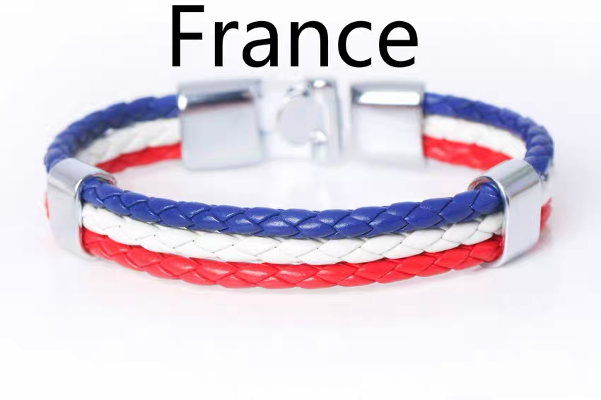 Football Fan Braided Wristband Bracelet – Sports Supporter Accessory