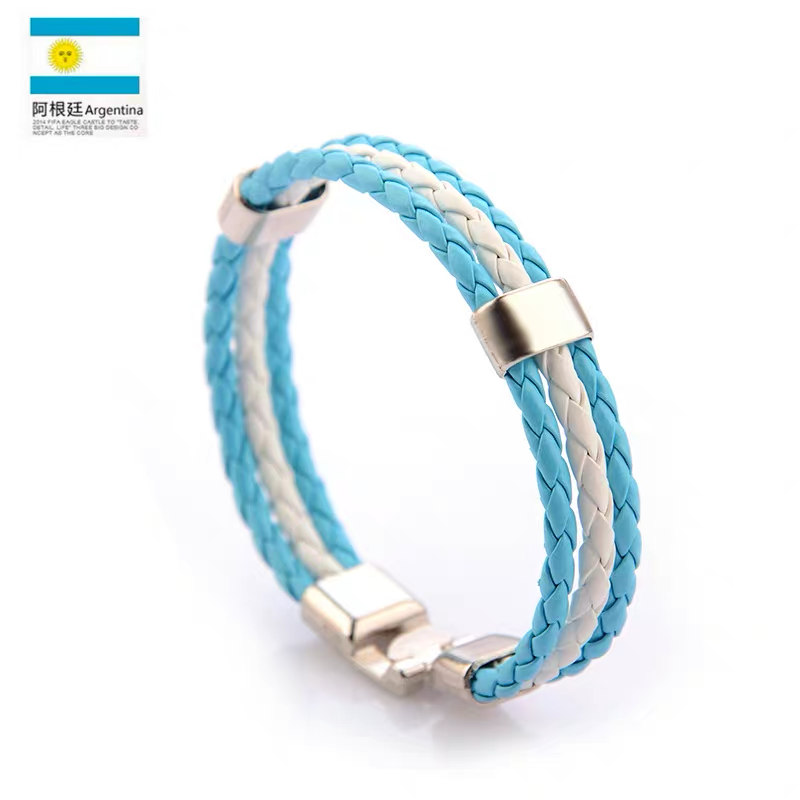 Football Fan Braided Wristband Bracelet – Sports Supporter Accessory