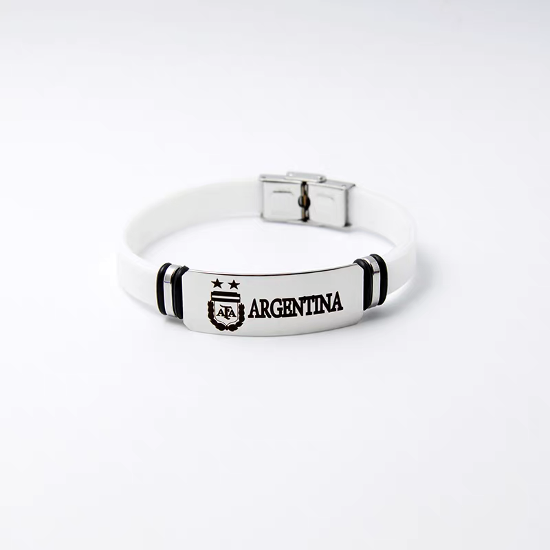 Football Fan Stainless Steel Wristband – Sports Supporter Bracelet