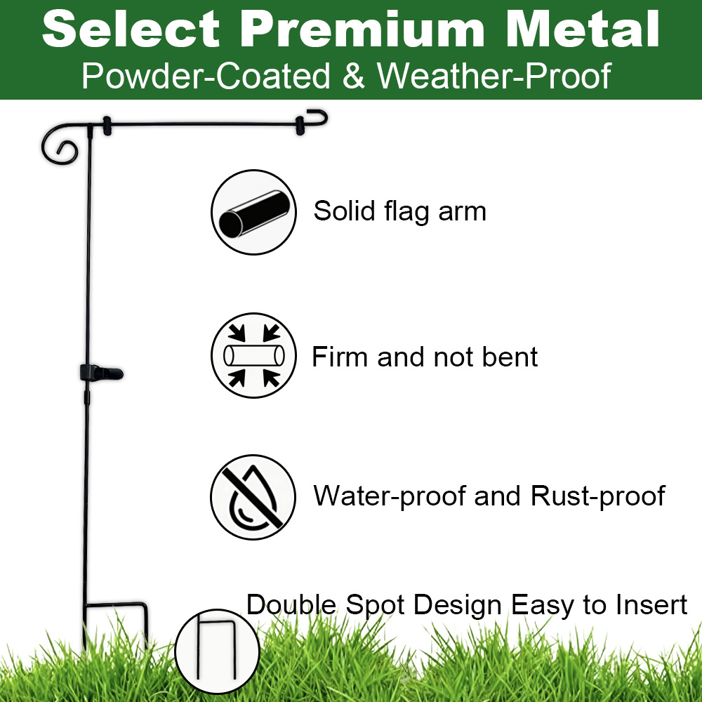 Christmas Garden Flag Festive Snowman Outdoor Welcome Decor Flag Set with Metal Holder,12x18 Inch Spun Polyester Holiday Yard Banner Decorative Merry Xmas Flags (Happy Holidays)