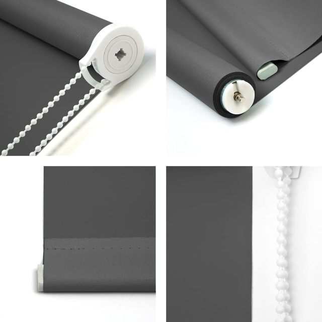 indoor Roller Blinds and Shades, Thermal Insulated Window Blinds Easy to Install Blackout Roller Blinds with Chain Cord for Living Room