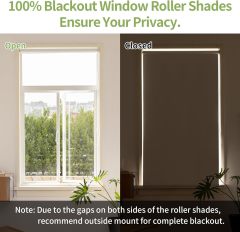 Manufacturer's Heavy-Duty Roller Blinds Blackout Window Shade for Indoor Use Plain Fabric Horizontal Built-in for Hotels
