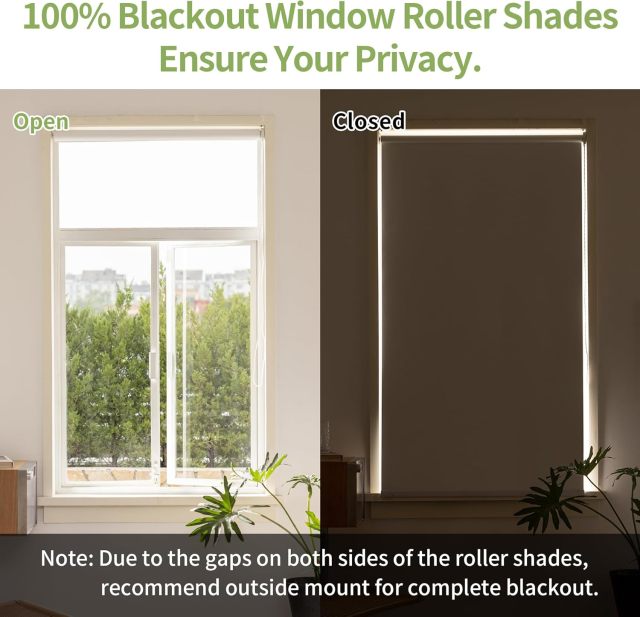 Manufacturer's Heavy-Duty Roller Blinds Blackout Window Shade for Indoor Use Plain Fabric Horizontal Built-in for Hotels