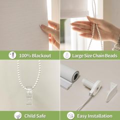 Window Roller Blinds and Shades, Thermal Insulated Window Blinds Easy to Install Blackout Roller Blinds with Chain Cord  for office home bedroom