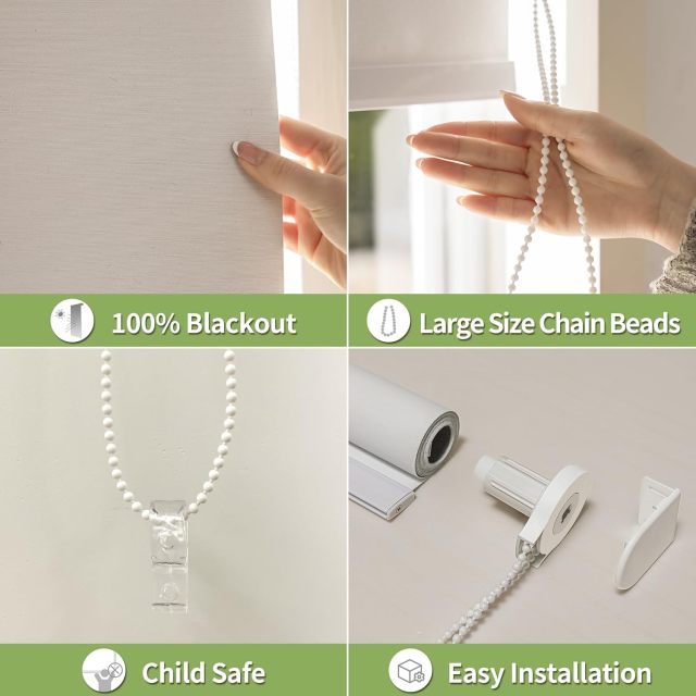 Manufacturer's Heavy-Duty Roller Blinds Blackout Window Shade for Indoor Use Plain Fabric Horizontal Built-in for Hotels