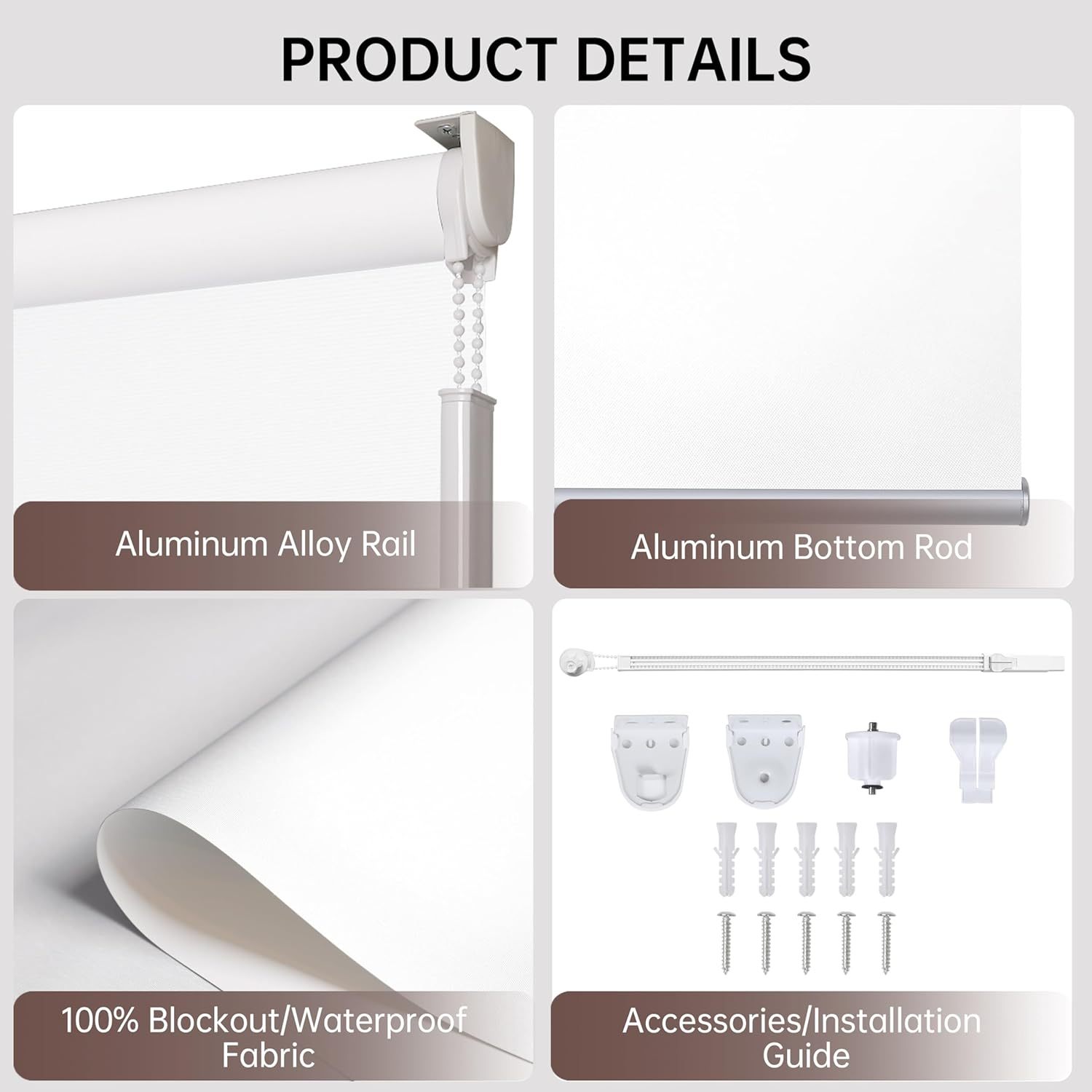 white Blackout Blinds Blackout Window Blinds Dark Out Blinds Blackout Roller Shades Roller Shades Roller Shade Blinds For Windows Home Use High Quality