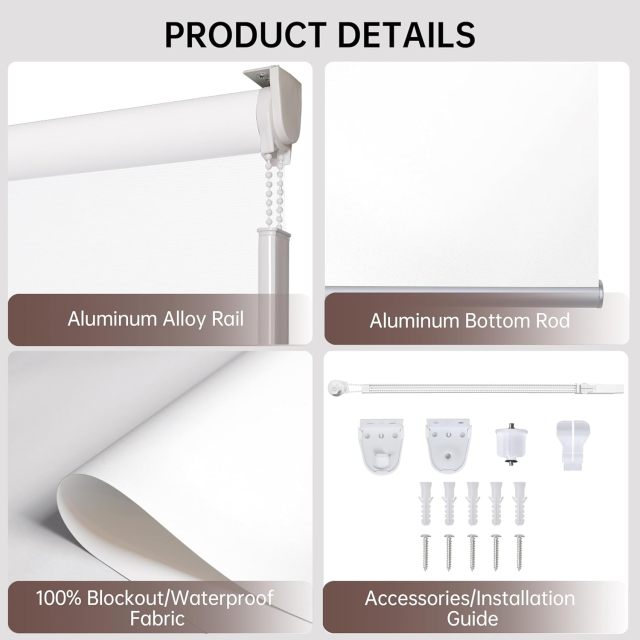 white Blackout Blinds Blackout Window Blinds Dark Out Blinds Blackout Roller Shades Roller Shades Roller Shade Blinds For Windows Home Use High Quality