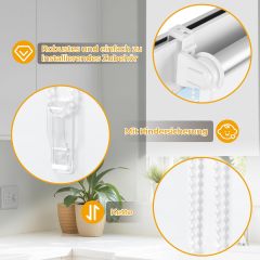 Blackout Roller Blind with Clamp Brackets, No Drilling Required, Indoor Thermal Roller Blinds for Windows and Doors, 150 cm, 160 cm, 170 cm, Sun Protection and Privacy