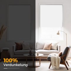 Blackout Roller Blind with Clamp Brackets, No Drilling Required, Indoor Thermal Roller Blinds for Windows and Doors, 150 cm, 160 cm, 170 cm, Sun Protection and Privacy
