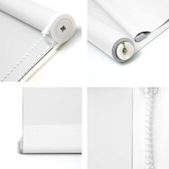adjustable roller shades blinds 100% Blackout Roller Shades, Blinds for Windows with Thermal Insulated & UV Protection Waterproof Fabric,Window Blinds for Home Office Bedroom, Easy Installed (White-31 W x 72)
