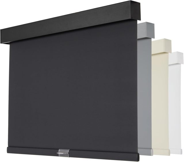 Low Price Factory Hot Sale Blackout Black Roller Shades Cordless Blinds For Windows, Free-Stop Shades With Valance, Thermal Insulated Fabric, Uv Protection