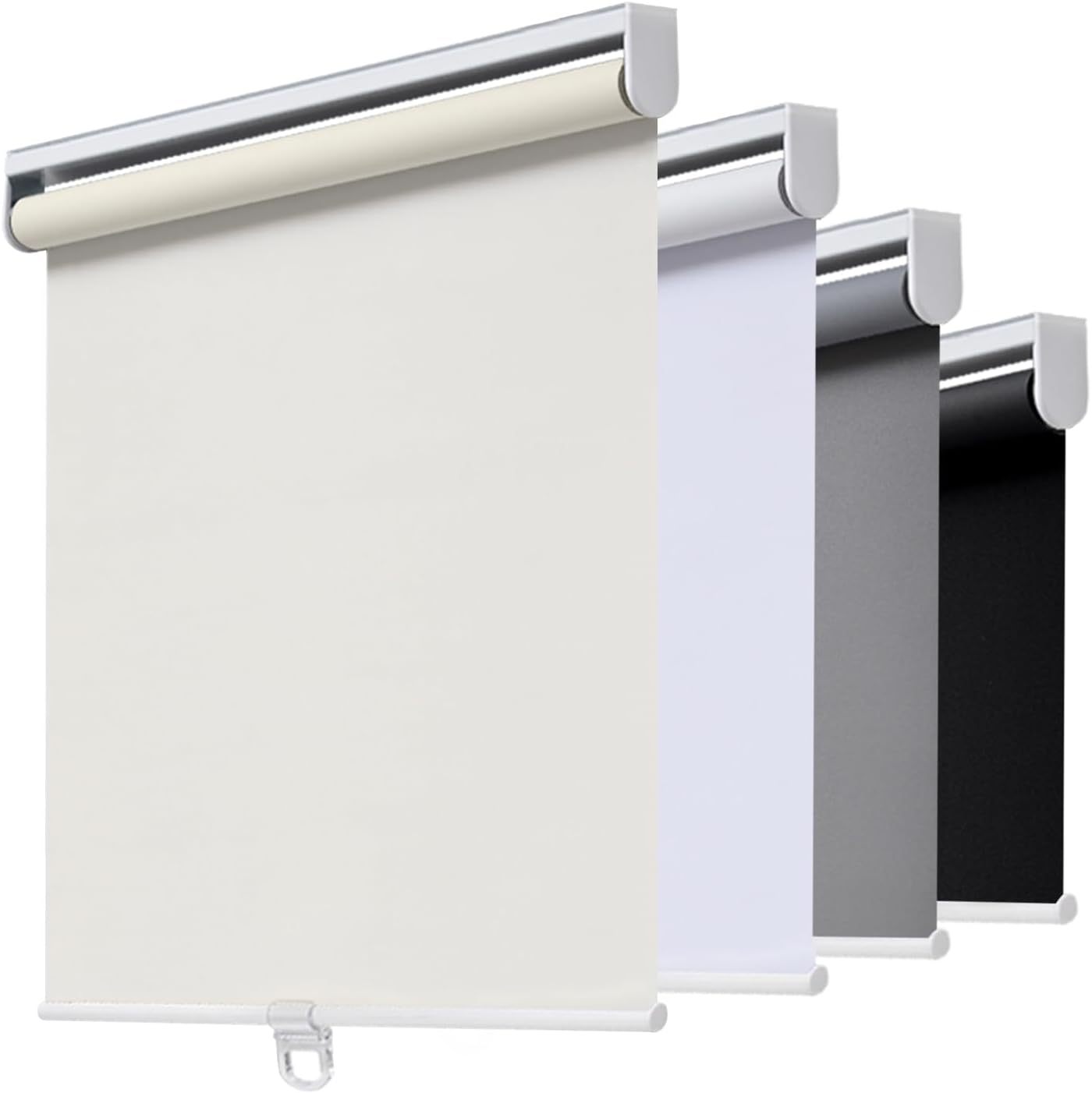 Factory Customized Free-Stop Cordless Window Shades Blackout Roller Blinds With Fabric-Covered Aluminum Valance