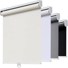 Factory Customized Free-Stop Cordless Window Shades Blackout Roller Blinds With Fabric-Covered Aluminum Valance