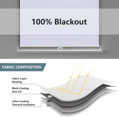 Cordless Roller Shades Blackout Blinds for Windows Room Darkening Rolled Up Shades with Spring System, UV Protection Window Shades Door Blinds for Home and Office