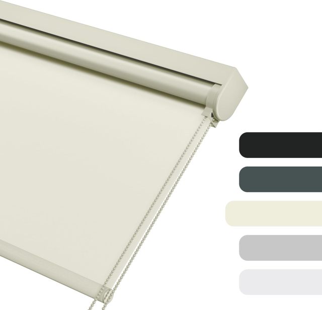 100% UV Protection Blackout Built-In Roller Blinds Easy Manual Shades Home Office Hotel Plain Technique Sunshade
